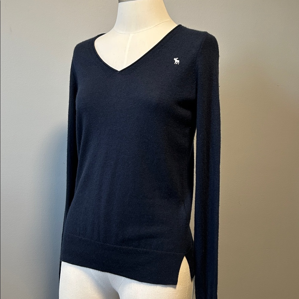 Abercrombie & Fitch Women’s Navy V-Neck Sweater